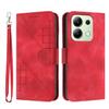 For Xiaomi Redmi Note 13 4G Leather Wallet Case Butterfly Flower Imprinted Phone Cover with Strap