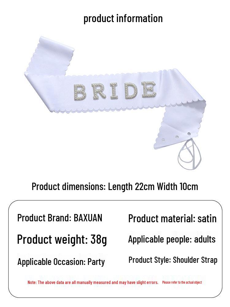 European & American Bridal Pearl Lace Satin Wavy Edge Etiquette Ribbon