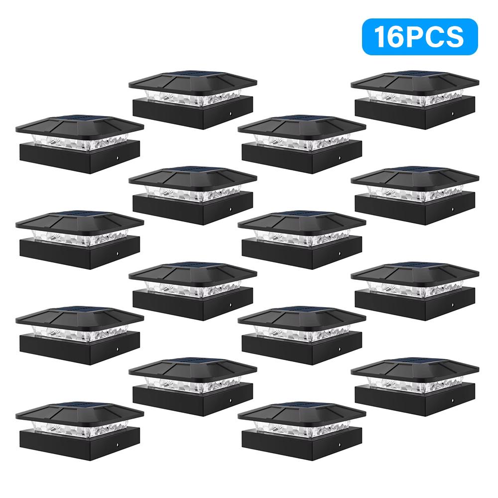 4PCS Outdoor Solar Post Cap Lights IP65 Waterproof 3 Modes Fence Light Solar Powered For 4x4in Wood/Vinyl Posts Deck Lighting