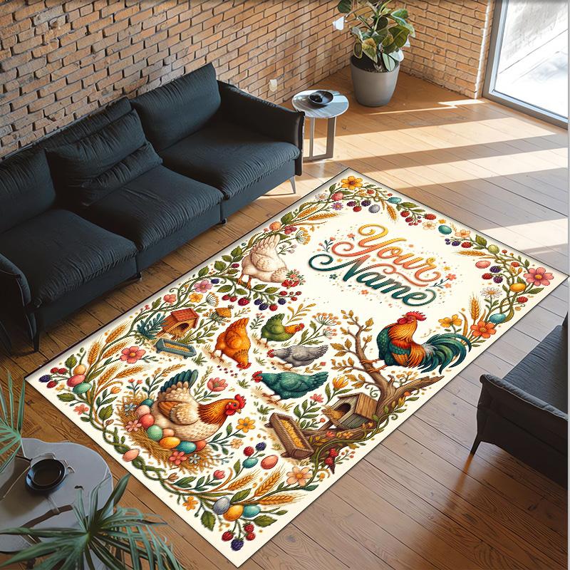 Other Similar Designs Theme Crystal Velvet Rug Personalized Custom Name Text Soft Floor Mat Home Decor