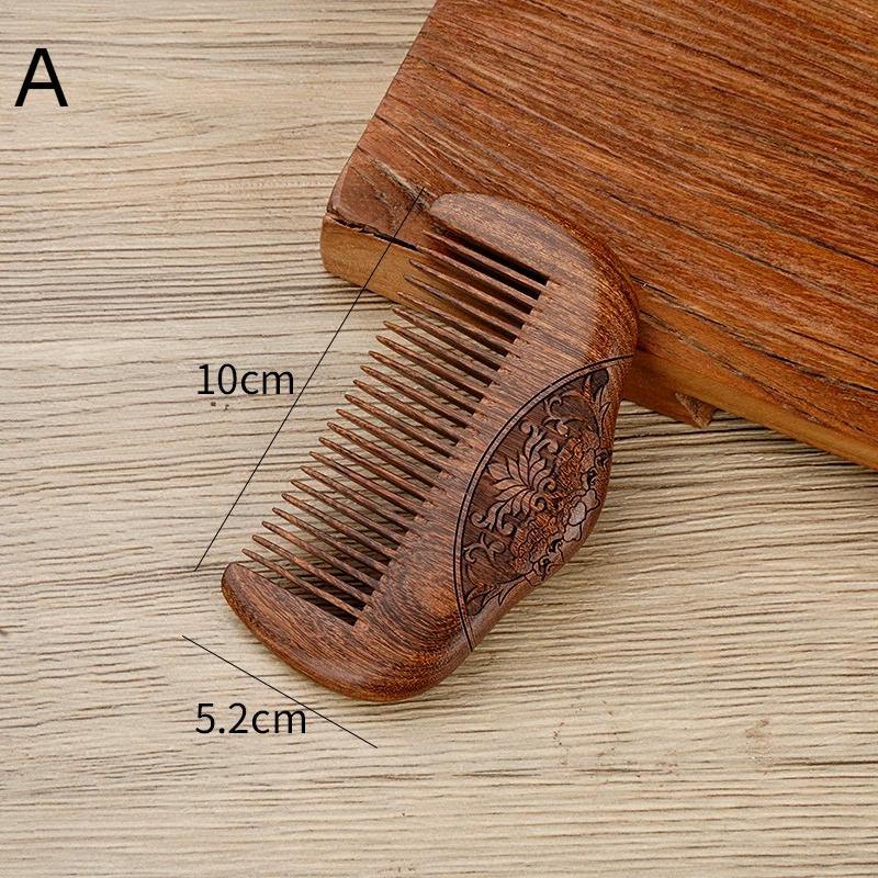 Pocket Wooden Comb Natural Black Gold Sandalwood Ultra-Narrow-Tooth Wooden Comb Anti-Static Lice And Beard Comb Hairstyle A