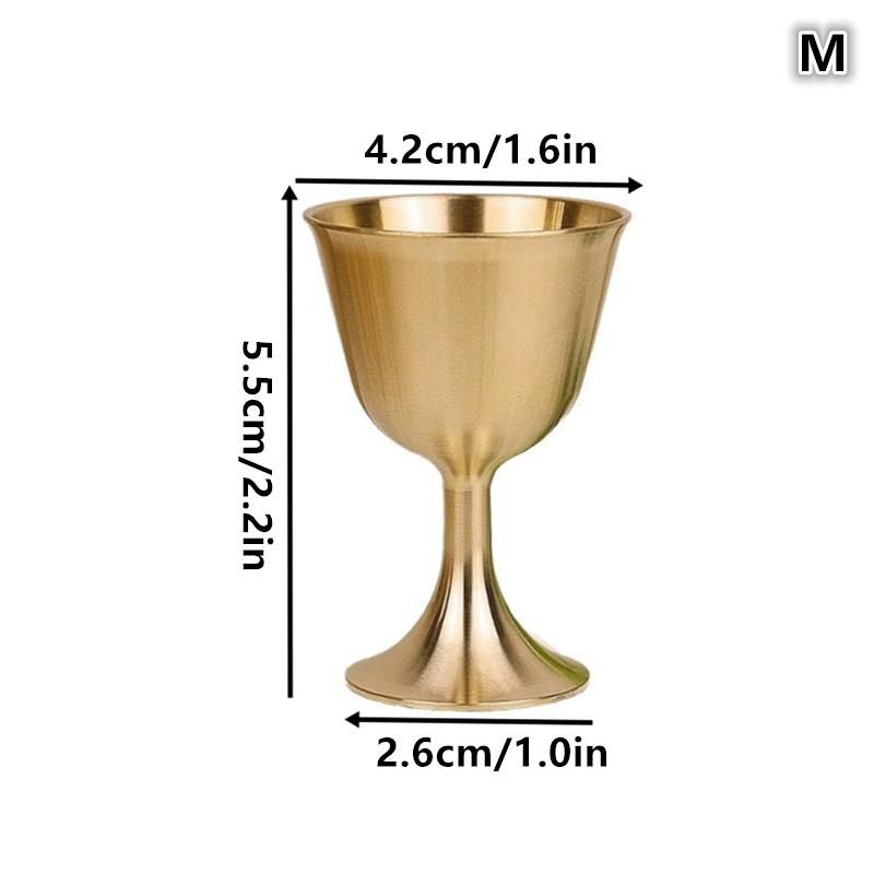 1Pcs S/M/L Vintage Brass Mug Red Wine Glass Good Gloss Copper Portable Smooth Edge Water Beer Cup Drinkware For Party Bar