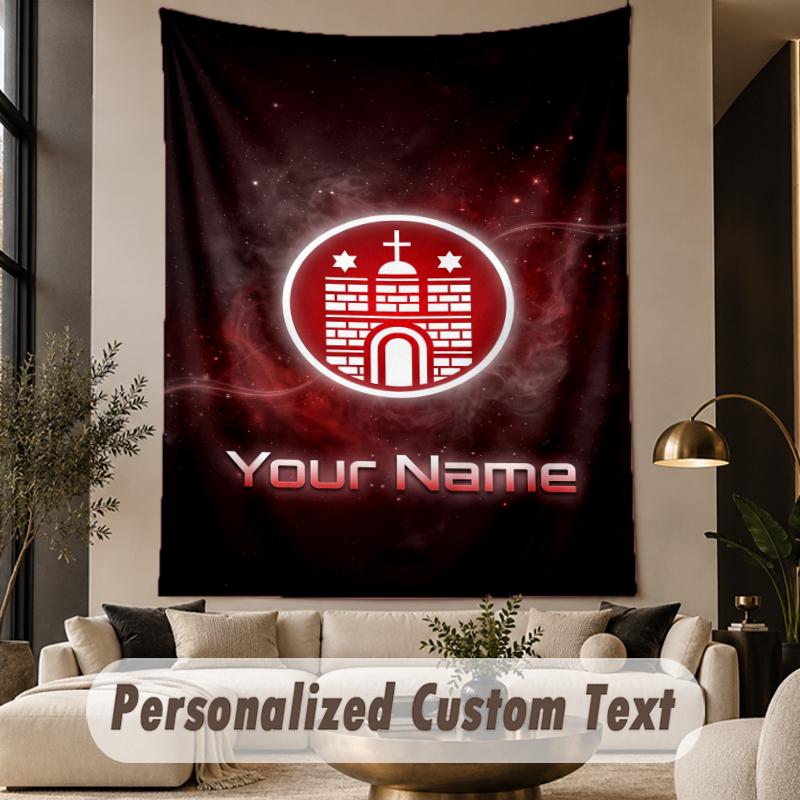Custom Text Tapestry FC St. Pauli Print Wall Tapestry Indoor Living Room Wall Decor