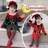 Christmas Costume Children Elf Green Red Sequin Dress Christmas Theme Photo Baby Costume