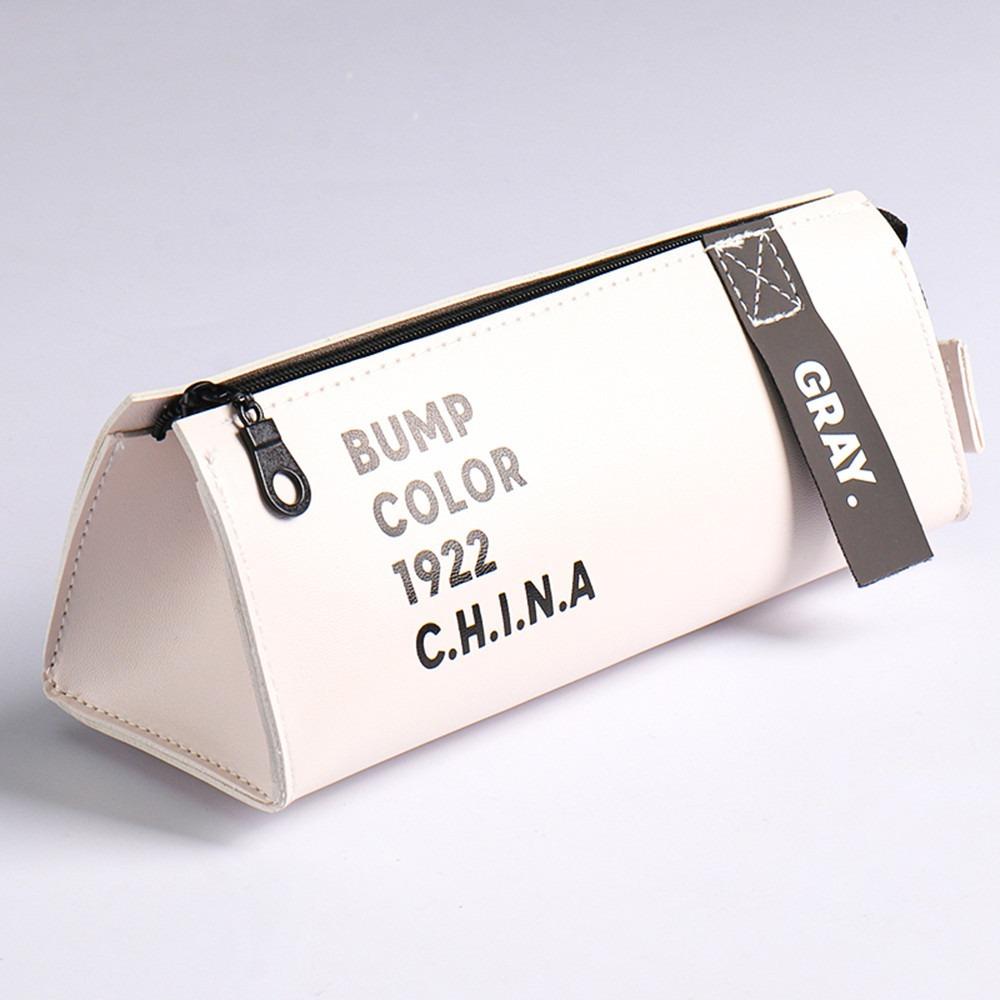 Triangle New Large Capacity Pencil Case Simple Version Student Supplies Pencil Case Learning Supplies Storage Cute Pencil Bag