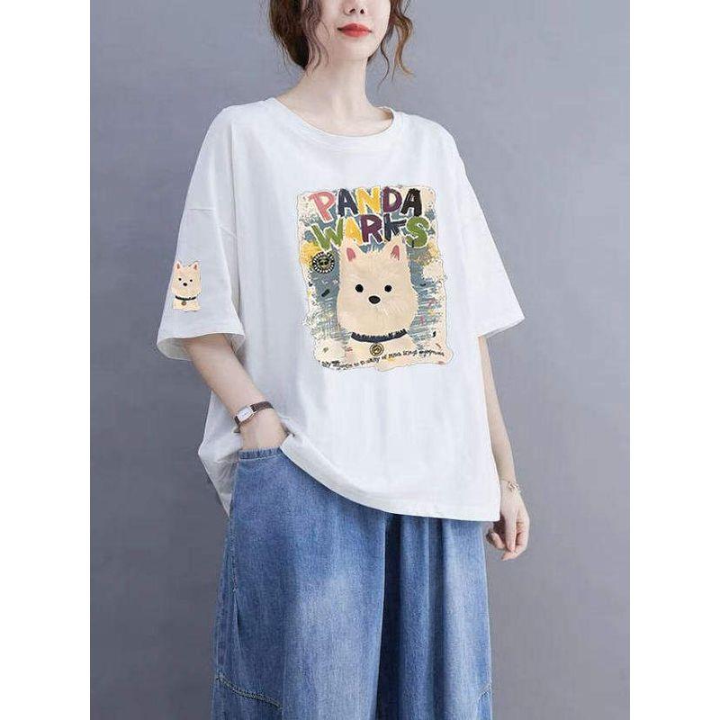 2026 Korean Version Ins Trend 150kg Summer New Plus-Size Short-Sleeve Women's Pure Cotton Loose T-Shirt Slimming Top