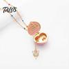 Talos Openable Heart Charm Necklace, Box Pendant with Mini Figurine, Women Tiny Locket Gift for Wife Girlfriend Anniversary