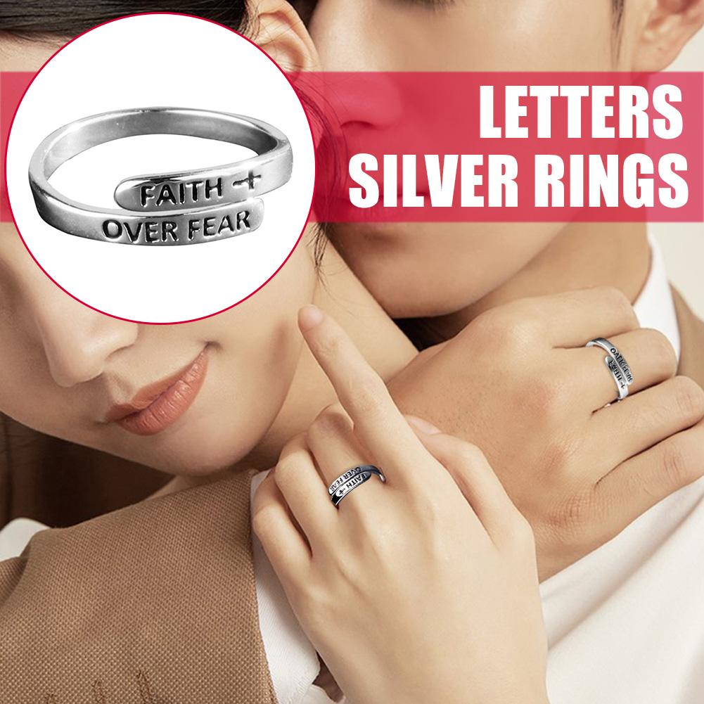 Retro Faith Men And Women Trendy Personality Line Finger Open Letter Old F D4X0