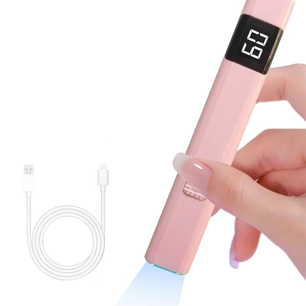 

YIKOOLIN Ручная лампа-сушилка для ногтей УФ/LED Быстрая сушка Гель-лак Инструмент для полимеризации USB Перезаряжаемая лампа для нейл-арта для всех гель-лаков розовый