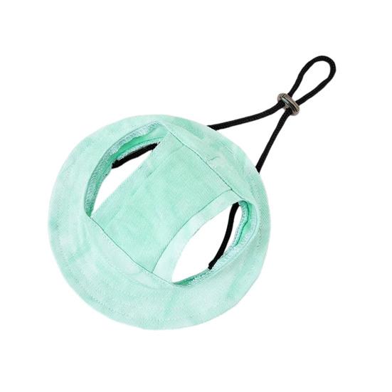 Kis és közepes méretű kutyák és macskák számára készült kisállat napkalap fülnyílásokkal, állítható batikolt bucket kalap, kültéri kerek karimájú napvédő kalap