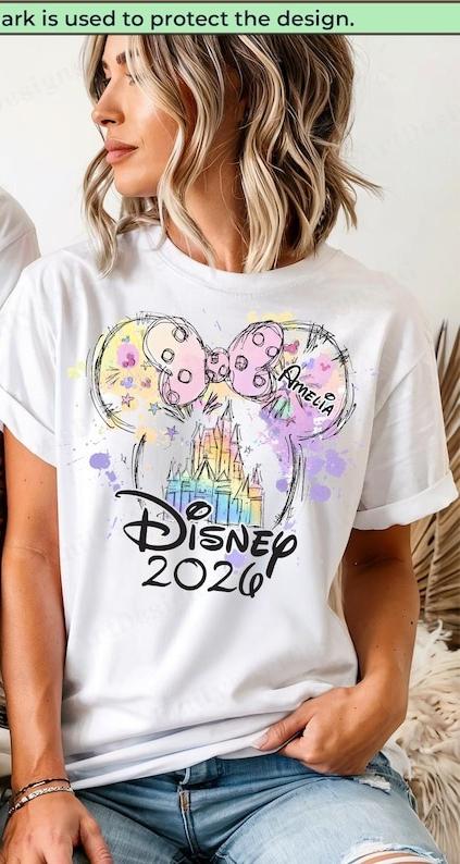 2026 Trendy Casual New Year Fashion Family Vacation Castle Printed Shortsleeved Childrens Tshirt S