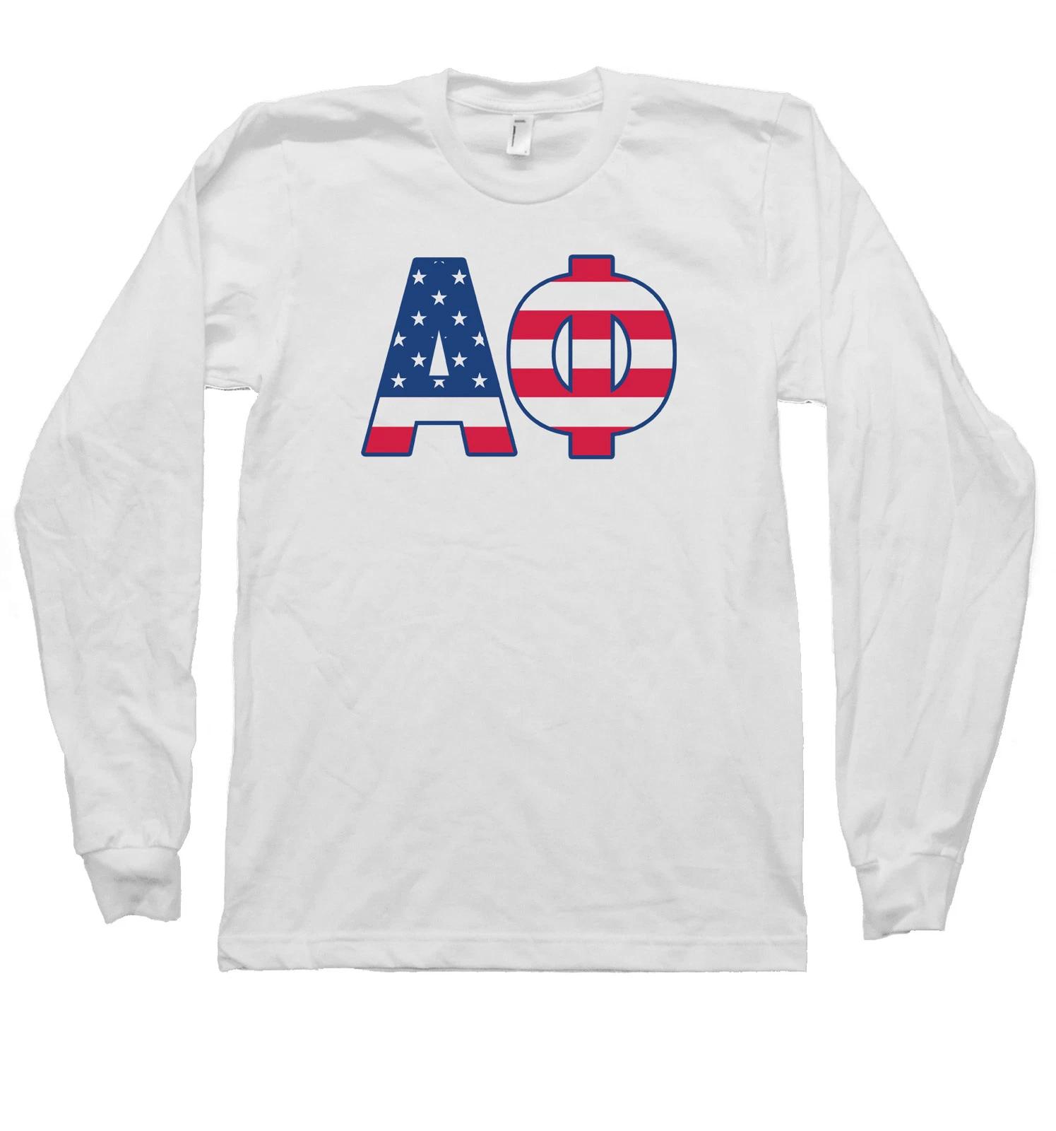 Alpha Phi Bella + Canvas Футболка с длинным рукавом A Phi Буквы USA ВСЕ РАЗМЕРЫ 3XL