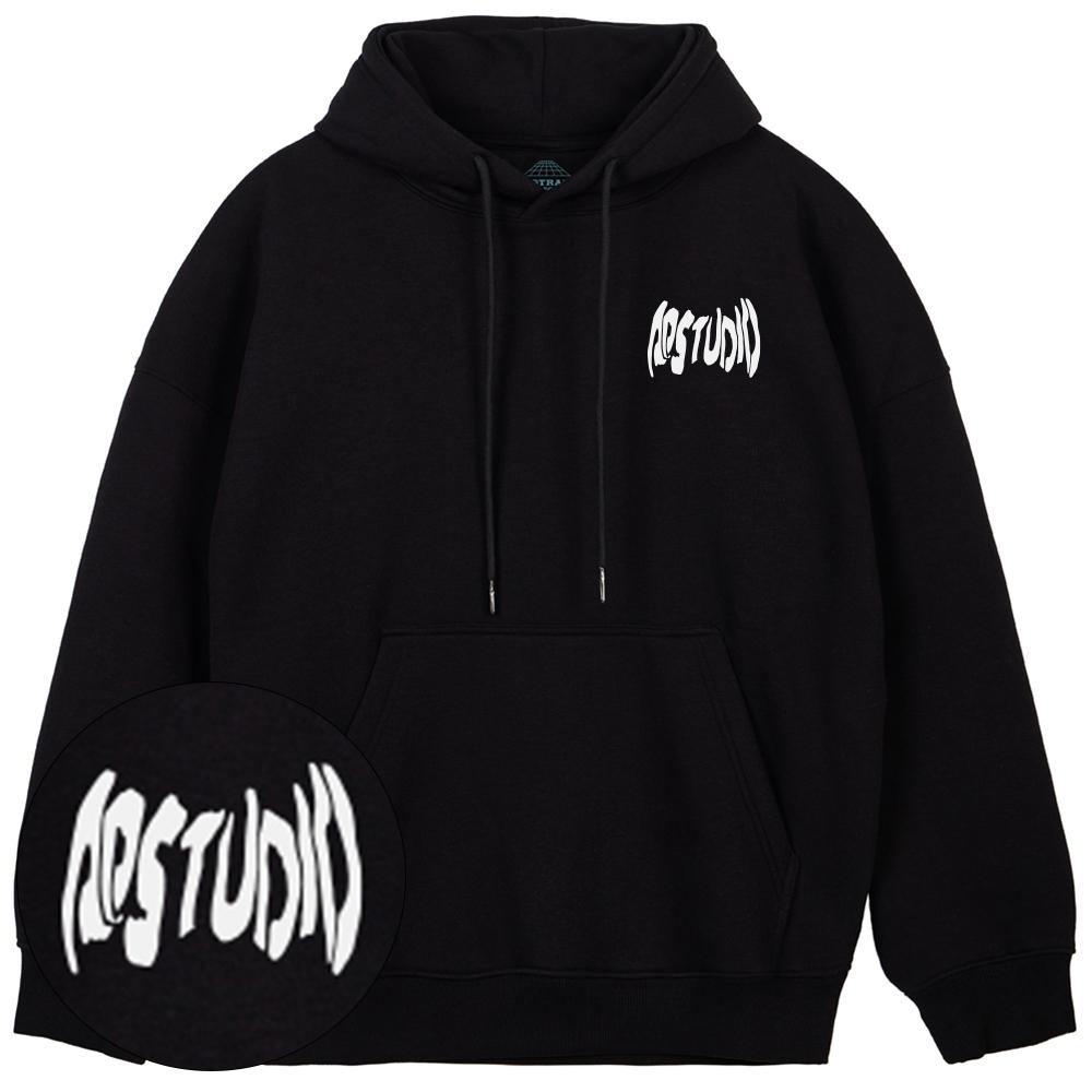 Astral Projection Ap Studio Ghost Lettering Oversized Wide Shoulder Hoodie_Black L