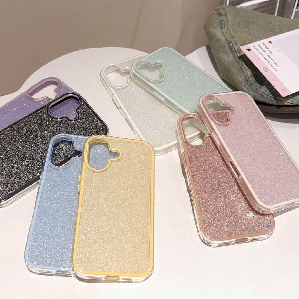 Jelly Two-in-One IMD Glitter Case for iPhone 16 Pro Max Apple 17 Phone Case 15/14 Korean Style Ins