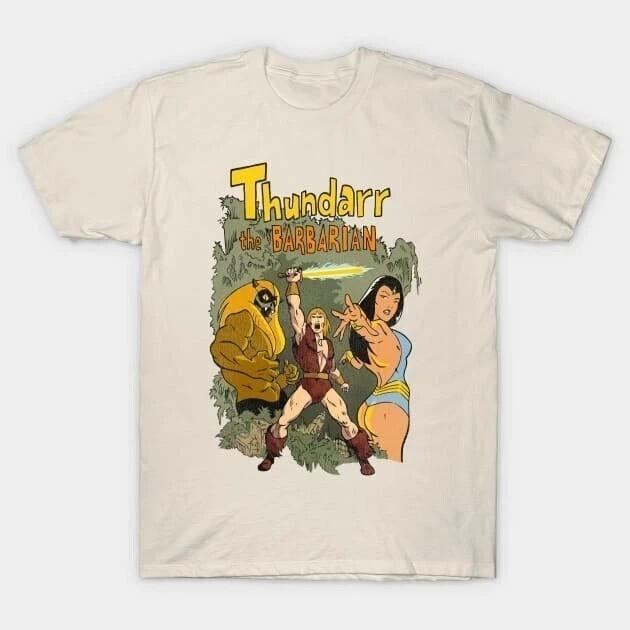 Thundarr The Barbarian T-Shirt, movie shirt, 90s beige color full size Unisex T-Shirt XL