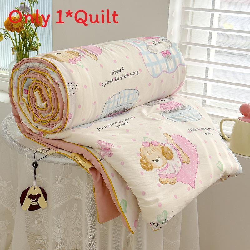 Flower Animal Cake Print Summer Air Conditioning Blanket Quilt Gift