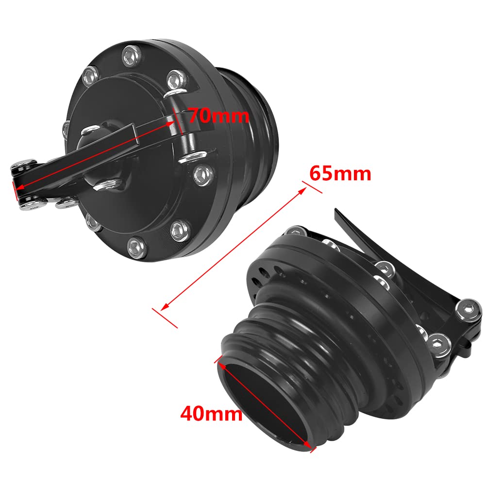 Baohatsu Replacement Aluminum Tank Cap for Harley 97-17 Sportster XL 1200 883 X48 Models Black