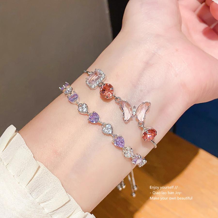 Zircon Butterfly Adjustable Bracelet For Women With Elegant Style And Gift Option