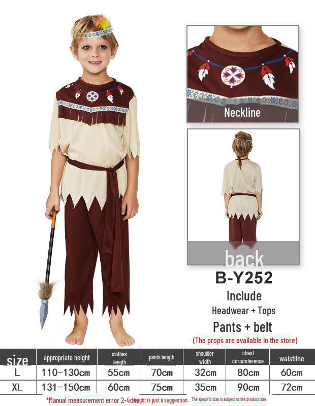 

GIFTROOM Індіанський костюм: Костюм первісної людини/жінки на Хелловін для дорослих та дітей Extra Large