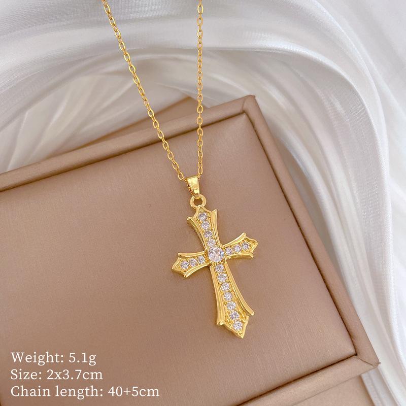 Mickey Head Heavy Industry Necklace Women'S Copper Micro-Inlaid Real Gold Electroplating Delicate Clavicle Chain Neck Chain