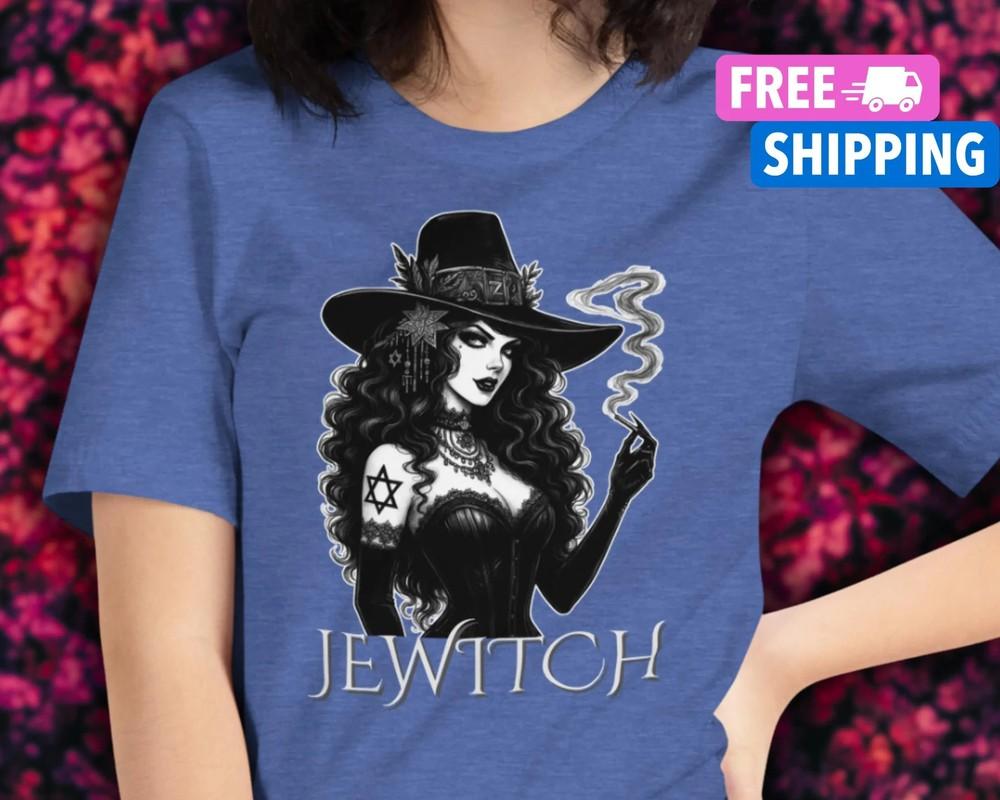 Jewitch Shirt Funny Jewish Witch Jewish Goth Hanukkah Witchy Jewish Holiday Gift Unisex T-Shirt S