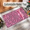 Leopard Theme Crystal Velvet Floor Rug Personalized Custom Name Text Warm Carpet Home Decoration