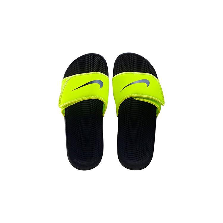 Nike Kawa Adjust Comfortable Non-Slip Durable Slippers Kids Slippers Black Green 819344-701