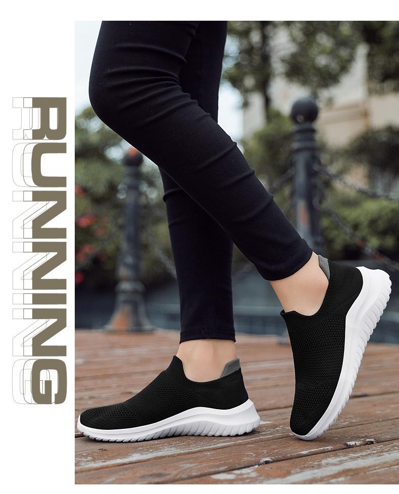 Breeze Knit Slip-on Running Shoes for Men & Women: Lightweight, Breathable Casual Sports Footwear