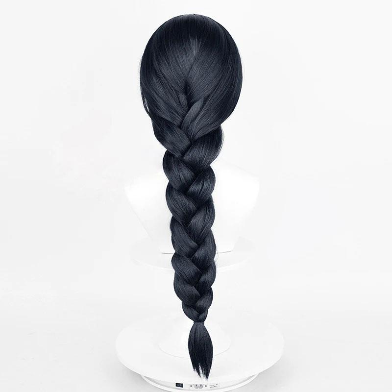 Amanai Riko Cosplay Wig 60cm Blue Black Big Braided Heat Resistant Synthetic Hair Anime Wigs + Wig Cap