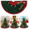 Christmas Tree Skirt with Elf Legs Festive Red Green Decorative Wrap Xmas Holiday Base Cover for Indoor Outdoor Use