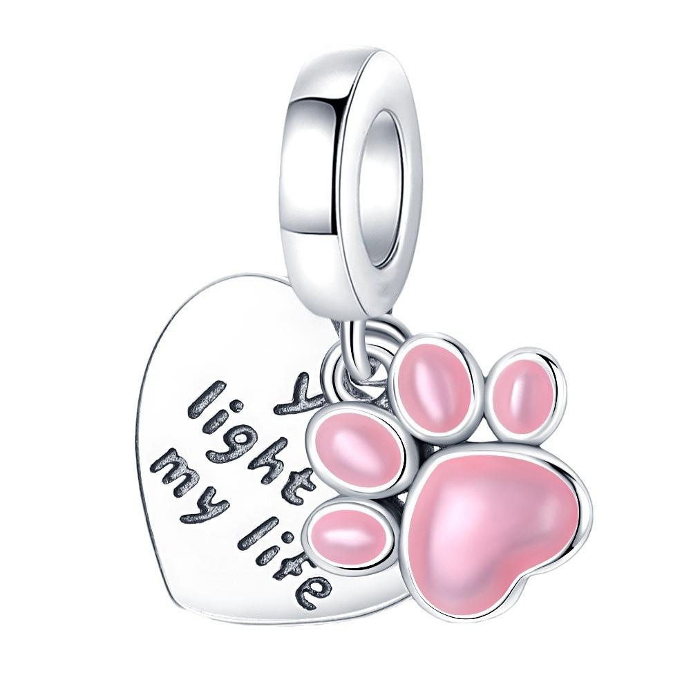 S925 versilbertes leuchtendes vierblättriges Kleeblatt Stern Charm Armband Halskette Perlen