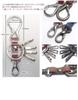 highstyle Tochigi Leather Mini Carabiner Small Snap Hook Keychain & & 4-Hook + (Antique/Wine Red)