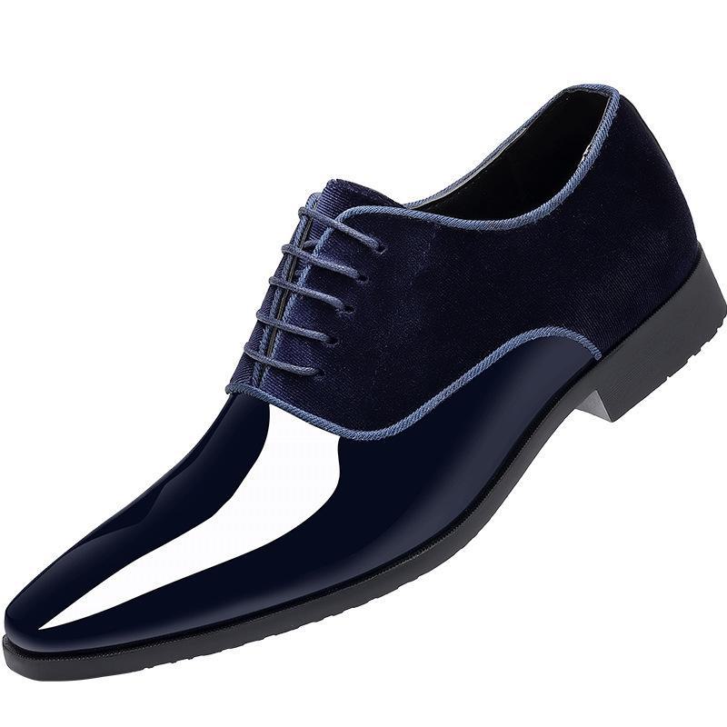 Men's Patent Leather Shiny Pointed Toe Formal Business Shoes - Large Size, All-Match, British Style
