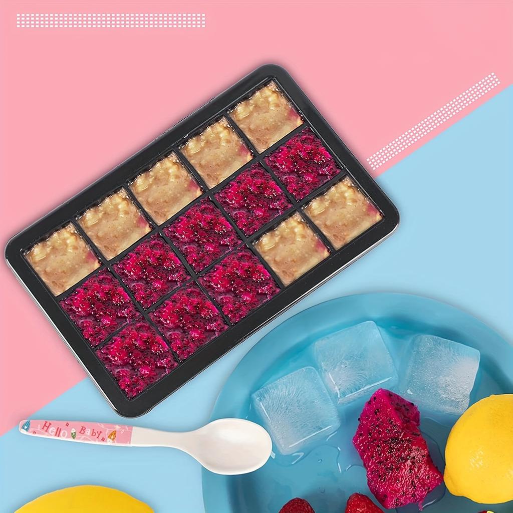 15-Cavity Square Silicone Ice Cube Tray, Flexible Non-Stick Ice Mold with Lid for DIY Cocktails, Whiskey, Freezer, Home Bar Accessories