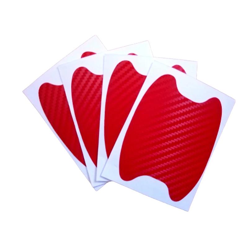 4Pcs Set Car Styling Mouldings Sticker Car Door Sticker Carbon Fiber Scratches Resistant Cover Auto Handle Protection Film Parts