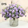 Artificial Carnation 20 Heads Realistic Fake Silk Flower Wedding Party Home Office Table Centerpiece Faux Floral Plants Branch Decoration