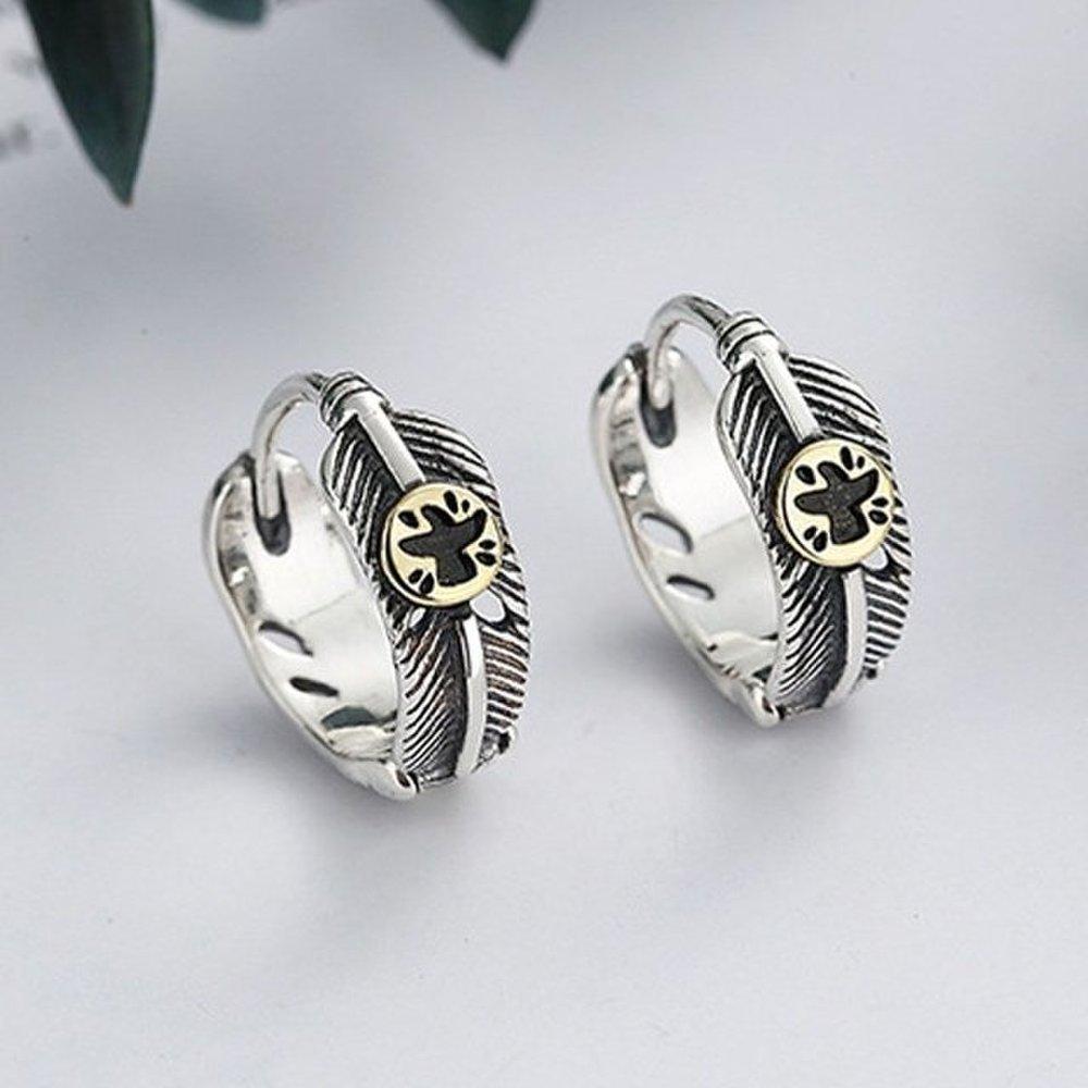 High-quality sterling silver 925 earrings, Piece of Mood e047 ring earrings (Wfgjepz)