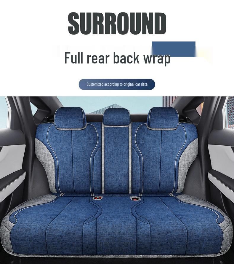BYD QinPLUS Linen Car Seat Cushion, Full Surround, Four Seasons, for Qinplusdmi/ev.