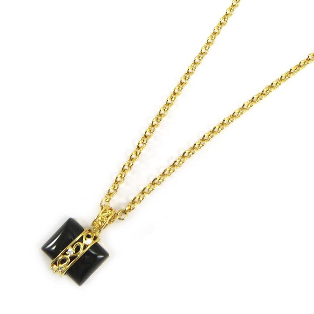 Les Trésors De Lily [E6110] - Black Gold 'Hypnôse' Designer Necklace