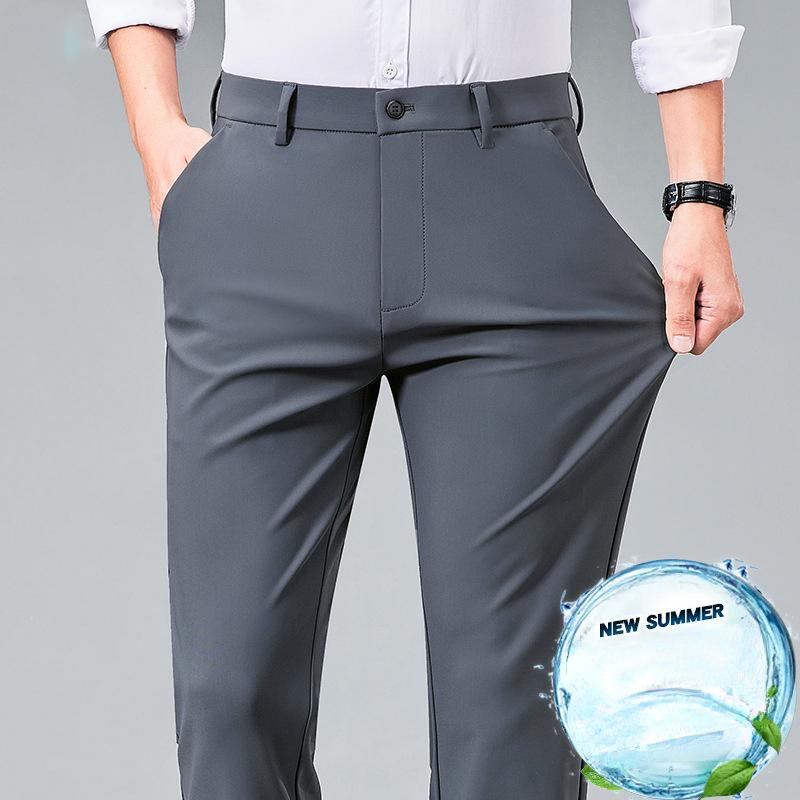

Мужские повседневные брюки, модные прямые свободные мужские деловые брюки, элегантные мягкие брюки 29