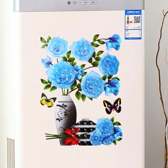 Wall Sticker Hot Stamping DIY Bright-colored Self-adhesive Flower Vase Wall Decal Home Decoration