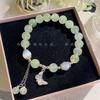 Natural Prehnite White Moonstone Crystal Bracelet for Wealth and Health, Original Fresh Green Bracelet, Gift for Female Friends