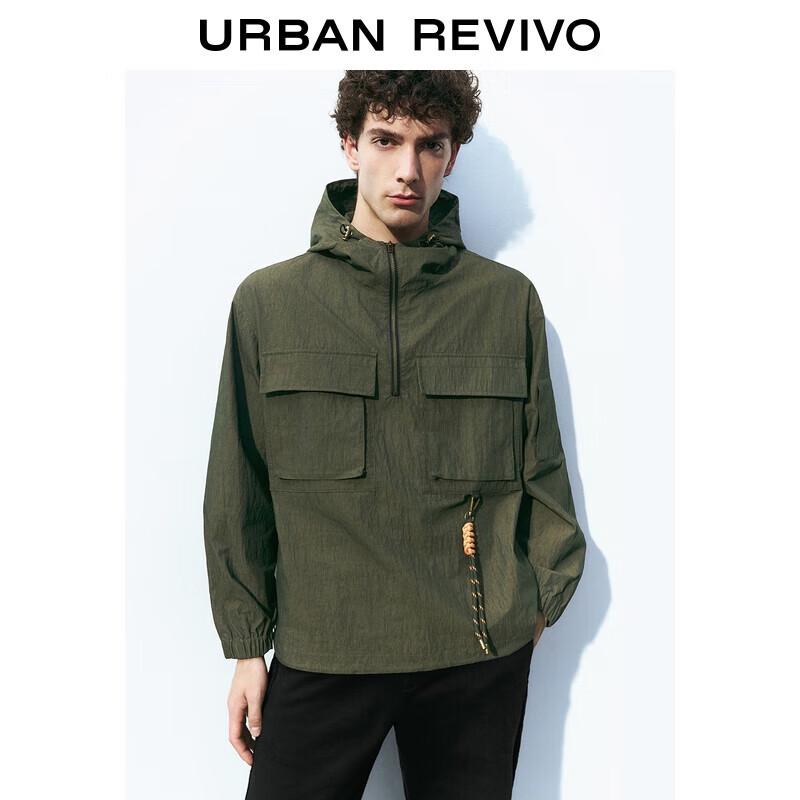 UR Men s 2025 Autumn Oversized Hooded Workwear Pocket Shirt S (XS-S)