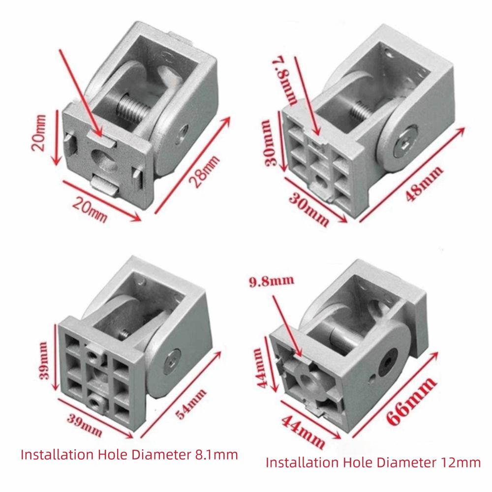 Sliding Base Pivot Joint Connector Right Angle Connector  Industrial Aluminum Profile