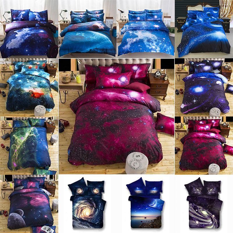 3d Galaxy Duvet Cover Pillow Case Quilt Cover Bedding Set Single King Size All