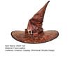 Halloween Witch Hat Vintage Faux Leather Wizard Hat with Buckle Halloween Cosplay Party Costume for Men Women