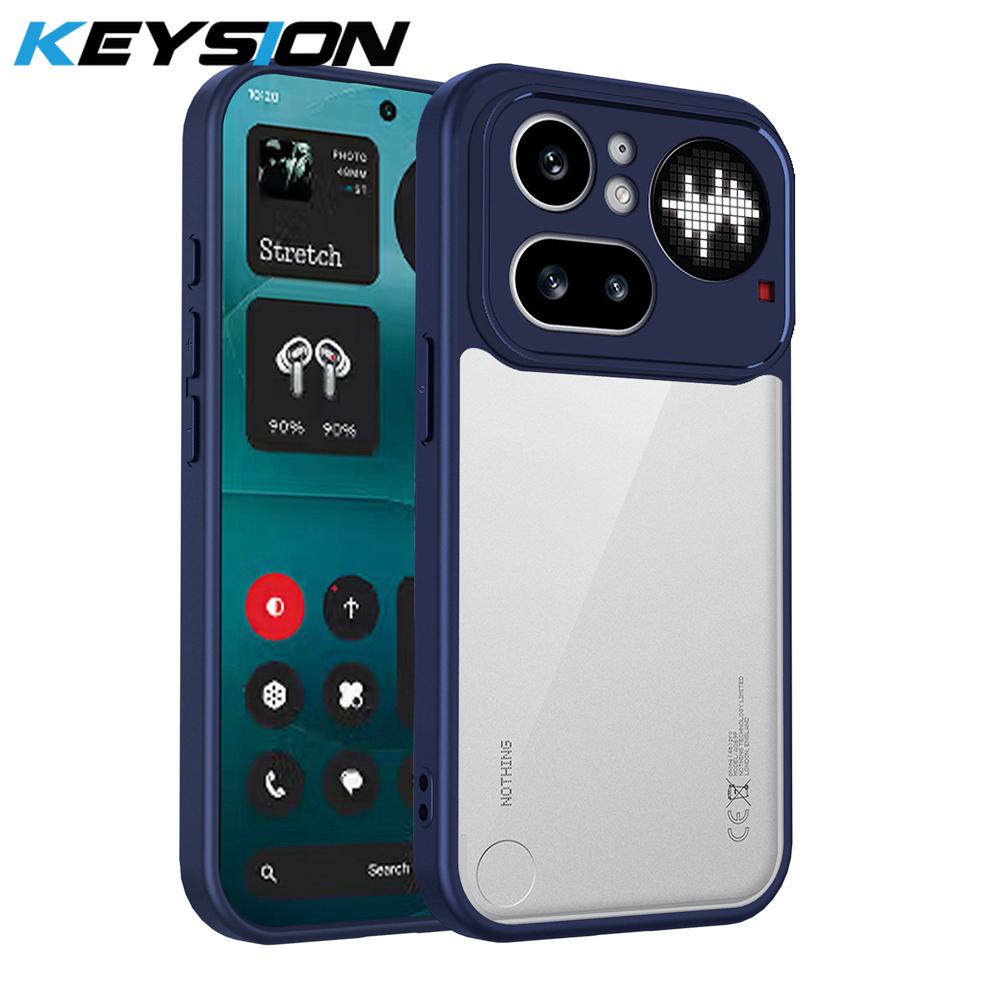 KEYSION Custodia Trasparente per Nothing Phone 4A 4A Pro Silicone+PC Trasparente Semplice Antiurto Cover per Nothing 4A Pro
