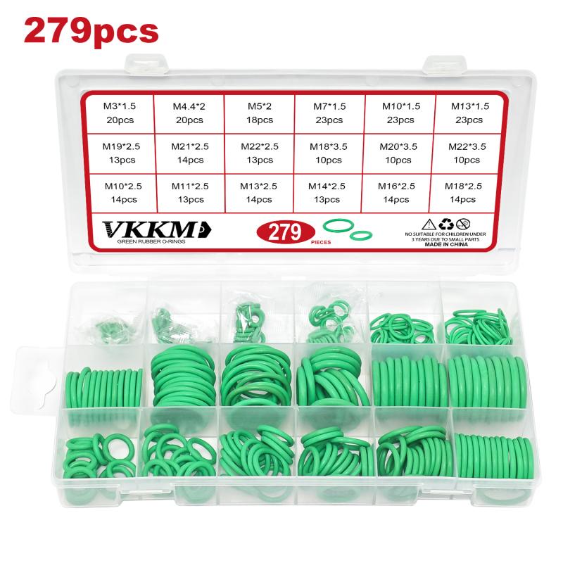 279PCS Rubber O Ring Oil Resistance O-Ring Washer Gasket Seals Watertightness Assortment Different Size Plastic Box Kit Set