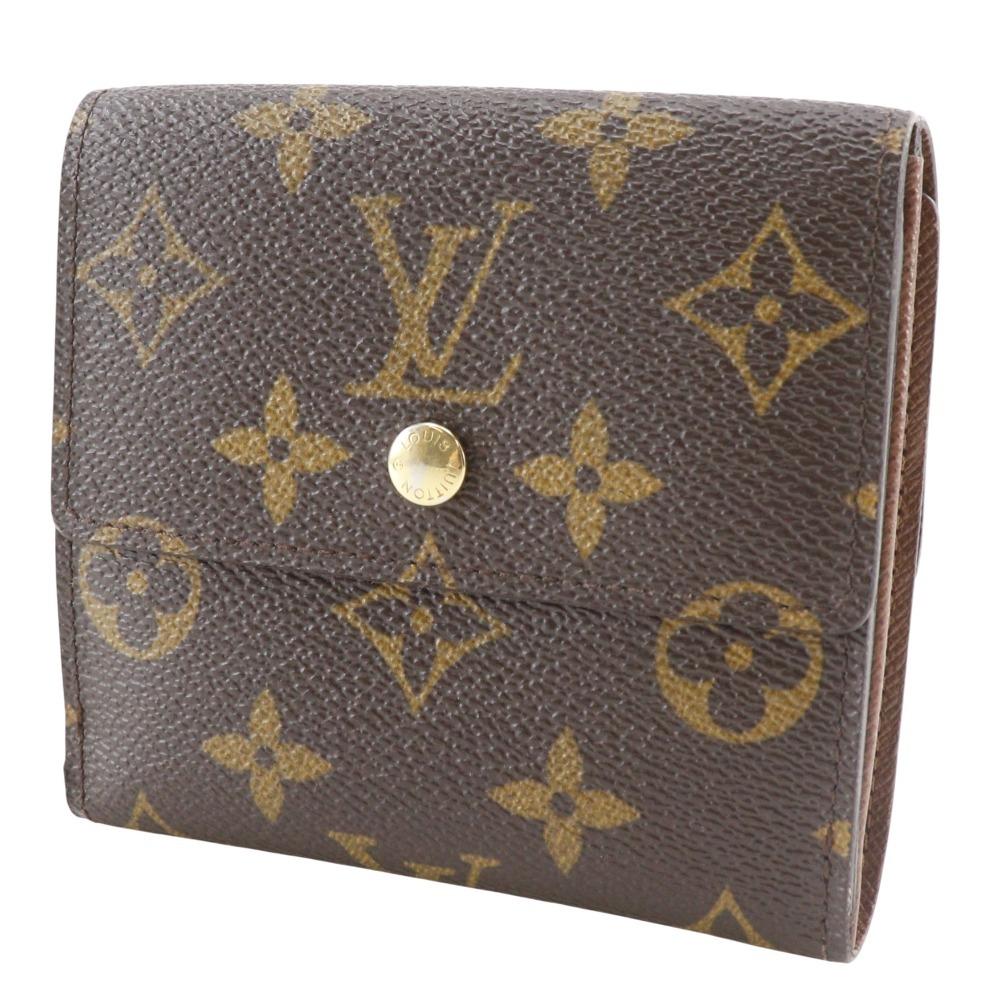 LOUIS VUITTON Porto Monevier Cartes Crdit Bi-Fold Wallet M61652 Double Sided Brown Monogram canvas unisex Used