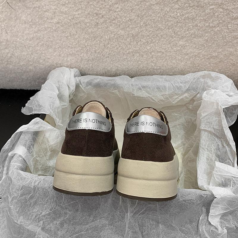 Leather women's velvet winter new versatile non-slip platform casual sports shoes